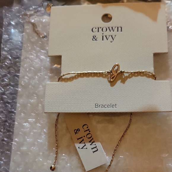 crown & ivy Jewelry - Crown & Ivy Gold Bracelet Initial J